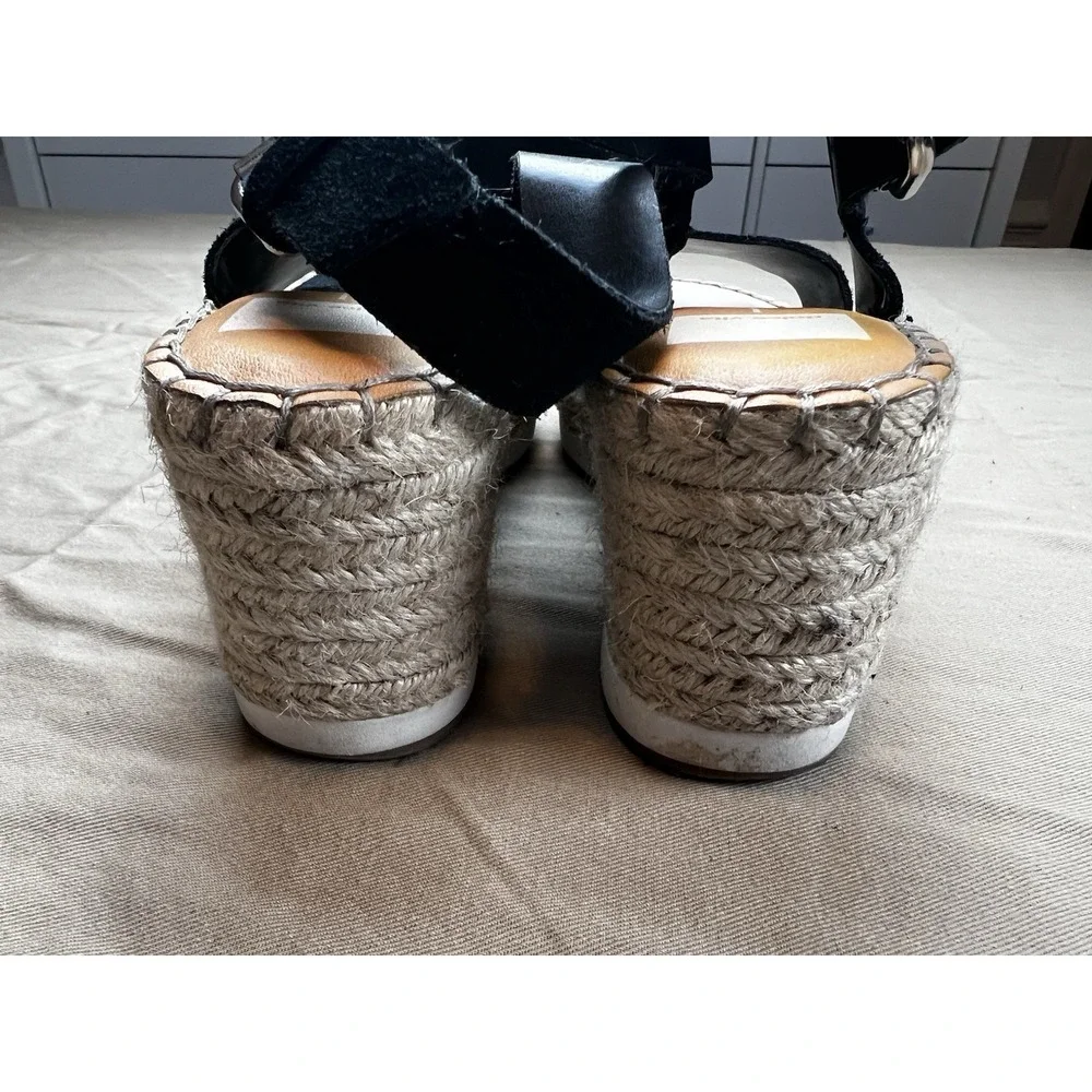 Dolce Vita Black Suede Platform Espadrille Sandals 7.5